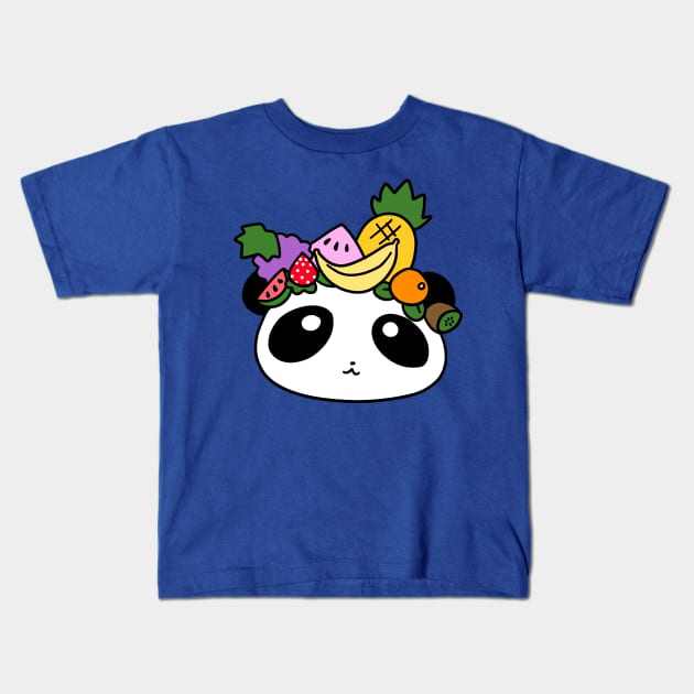 Fruit Panda Face Kids T-Shirt by saradaboru